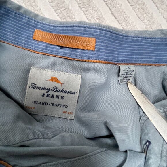 Tommy Bahama Jeans Men's Large Island Crafted Long Sleeve Button Camp Shirt Gray - Picture 3 of 8